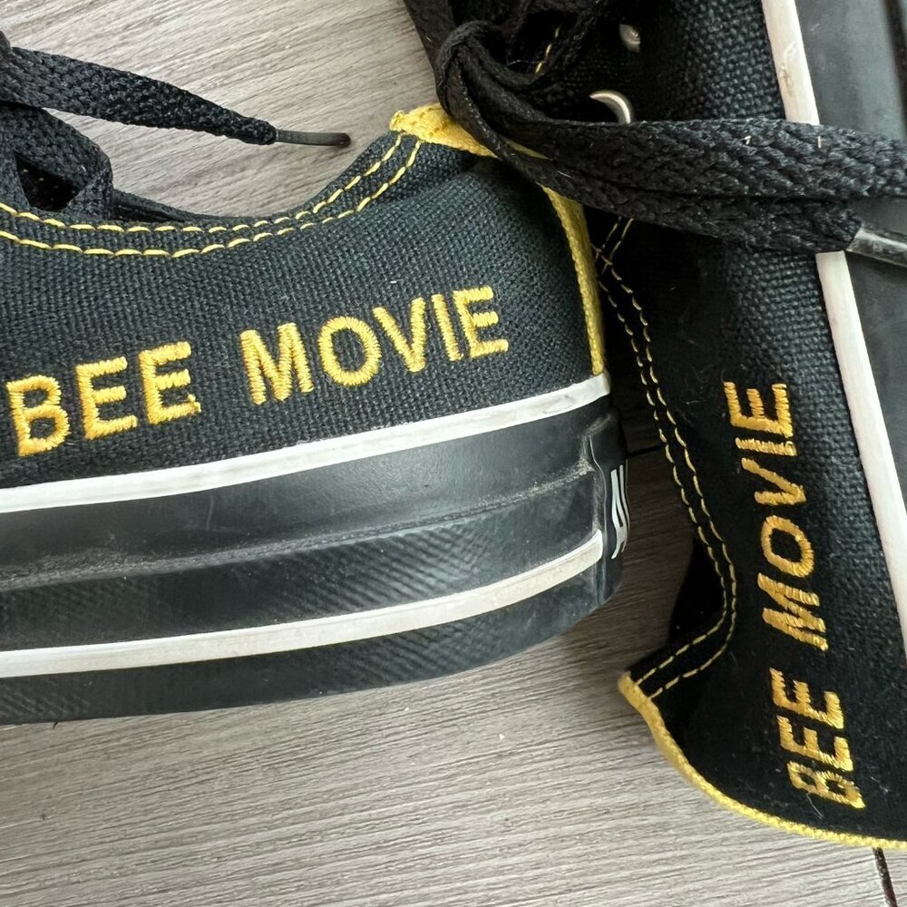 Limited Edition Bee Movie Converse Low Tops Exclusive Black & Yellow M8.5/W10.5 - Picture 4 of 7